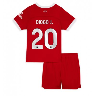 Otroški Nogometni dresi Liverpool Diogo Jota #20 Domači 2023-24 Kratek Rokav (+ Kratke hlače)